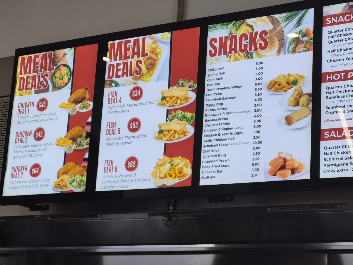 Menu, Captain Chicken and Seafood - Salisbury Plain
