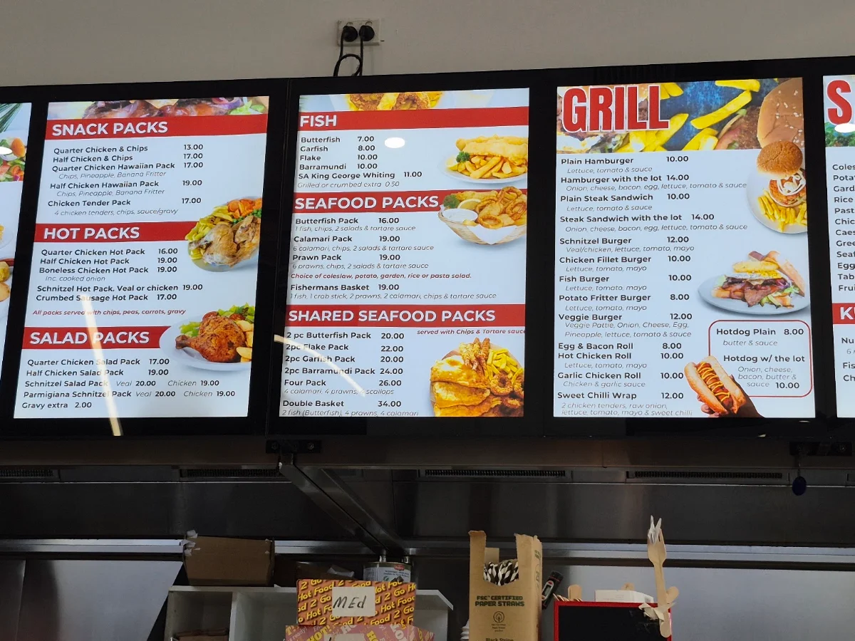 Menu, Captain Chicken and Seafood - Salisbury Plain