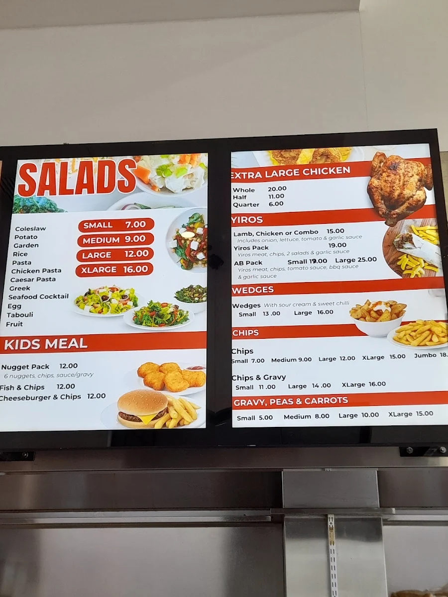 Menu, Captain Chicken and Seafood - Salisbury Plain