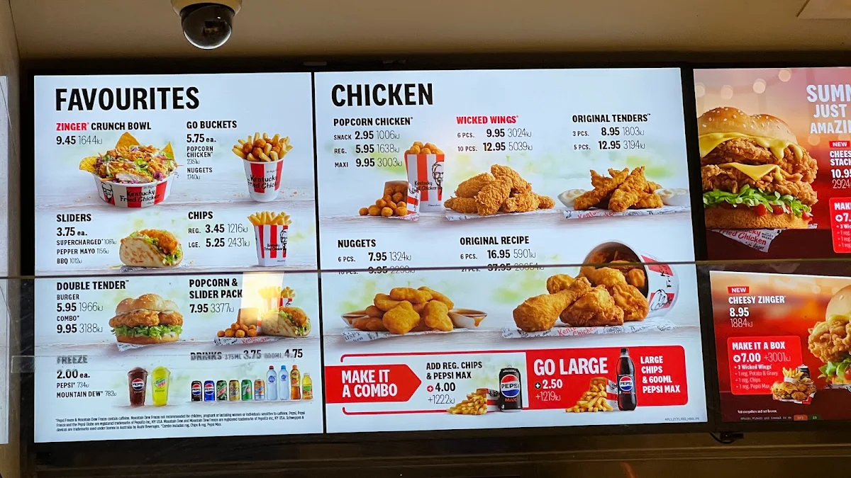 Menu, KFC Belmont Forum