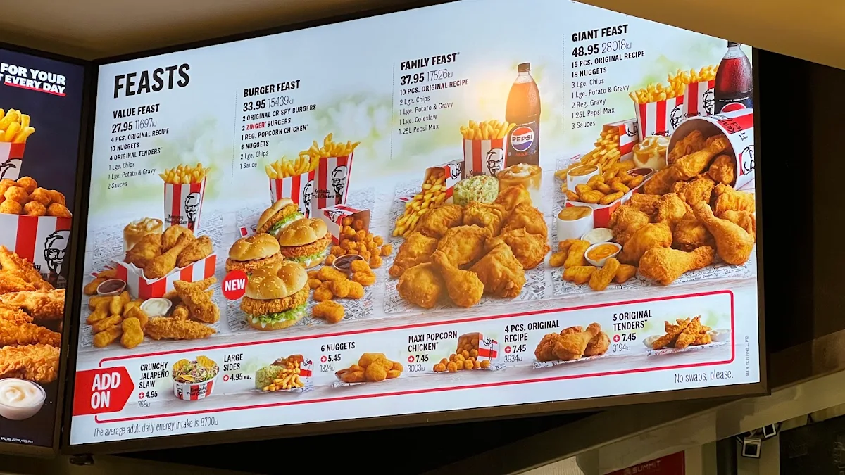 Menu, KFC Belmont Forum