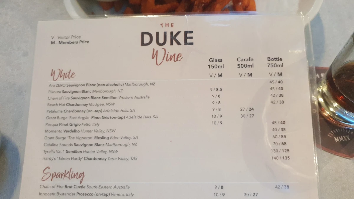 Menu, The Duke of Dural