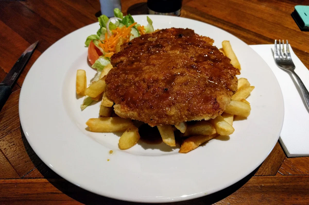 Veal Schnitzel with Chips and Gravy