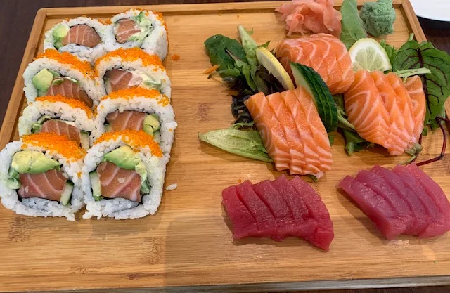 Sushi Rolls and Sashimi