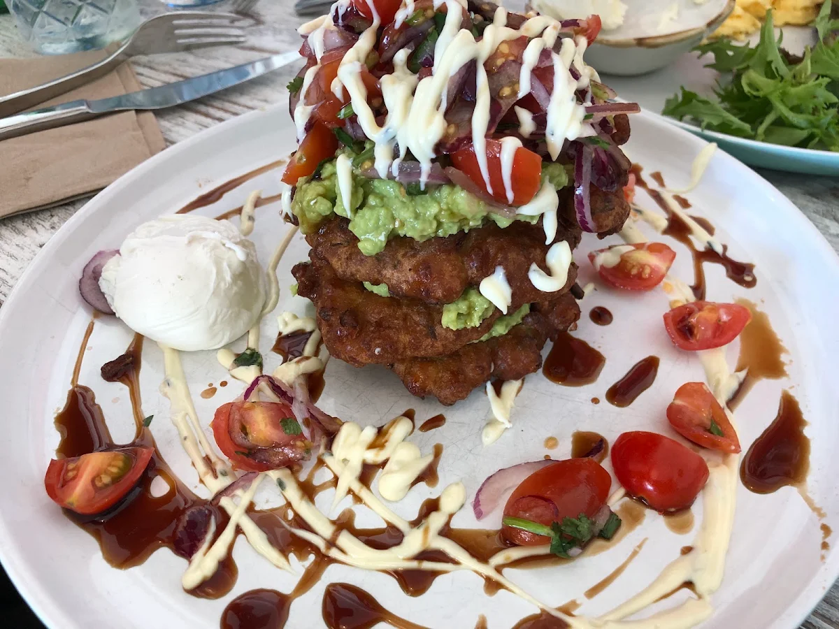 Corn Fritter Stack, The Shop Hammondville