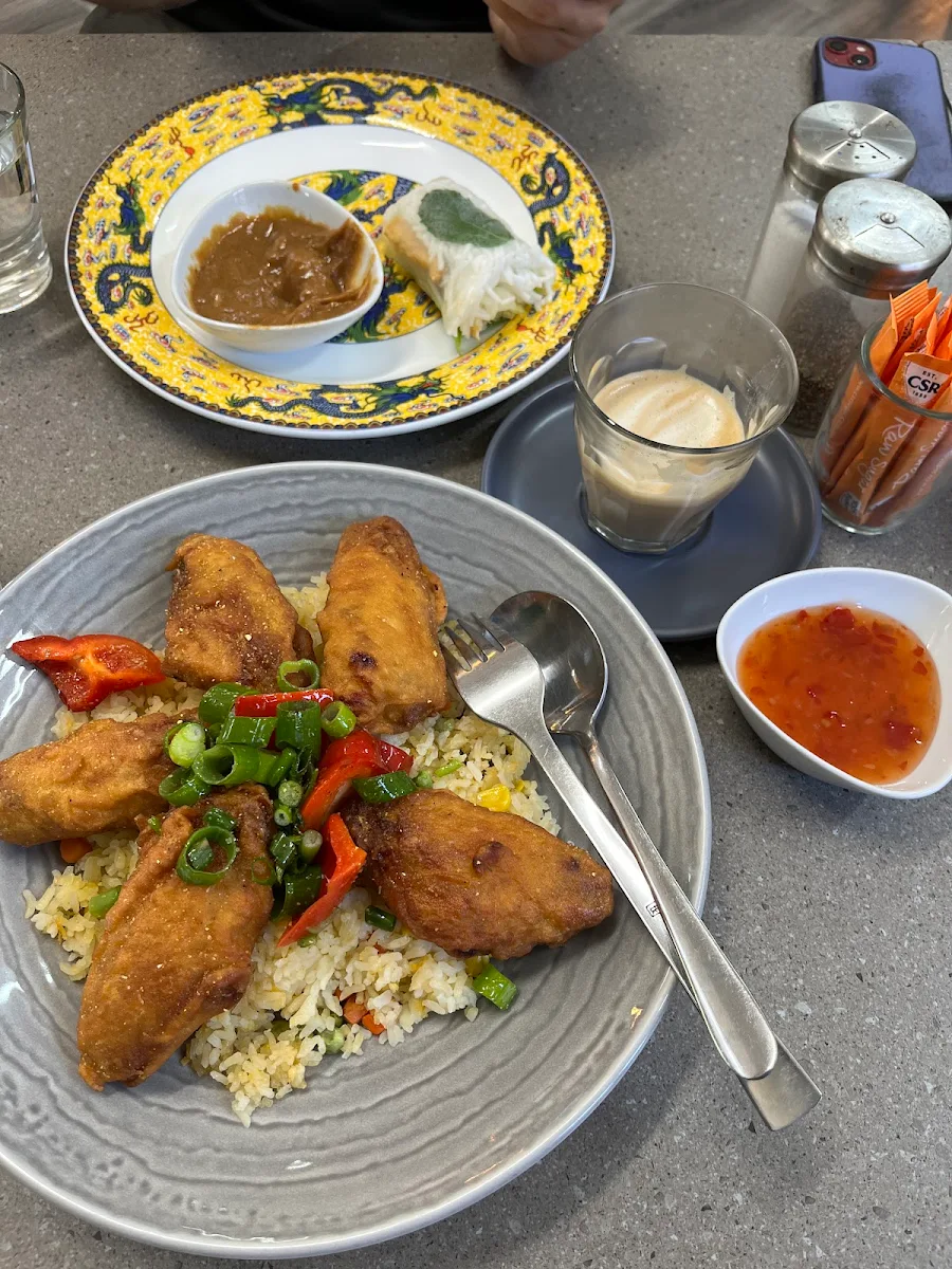 Salt & Pepper Chicken Wings on Rice