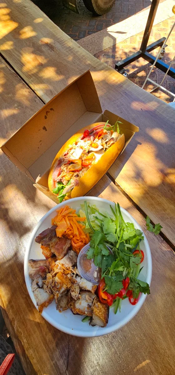 Meateater Rolls and Roast Pork Salad Bowl