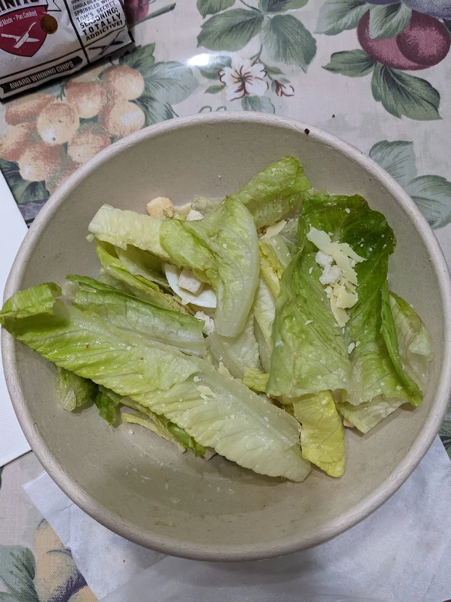 Caesar Salad Missing Bacon and Dressing, Schnitz Northland