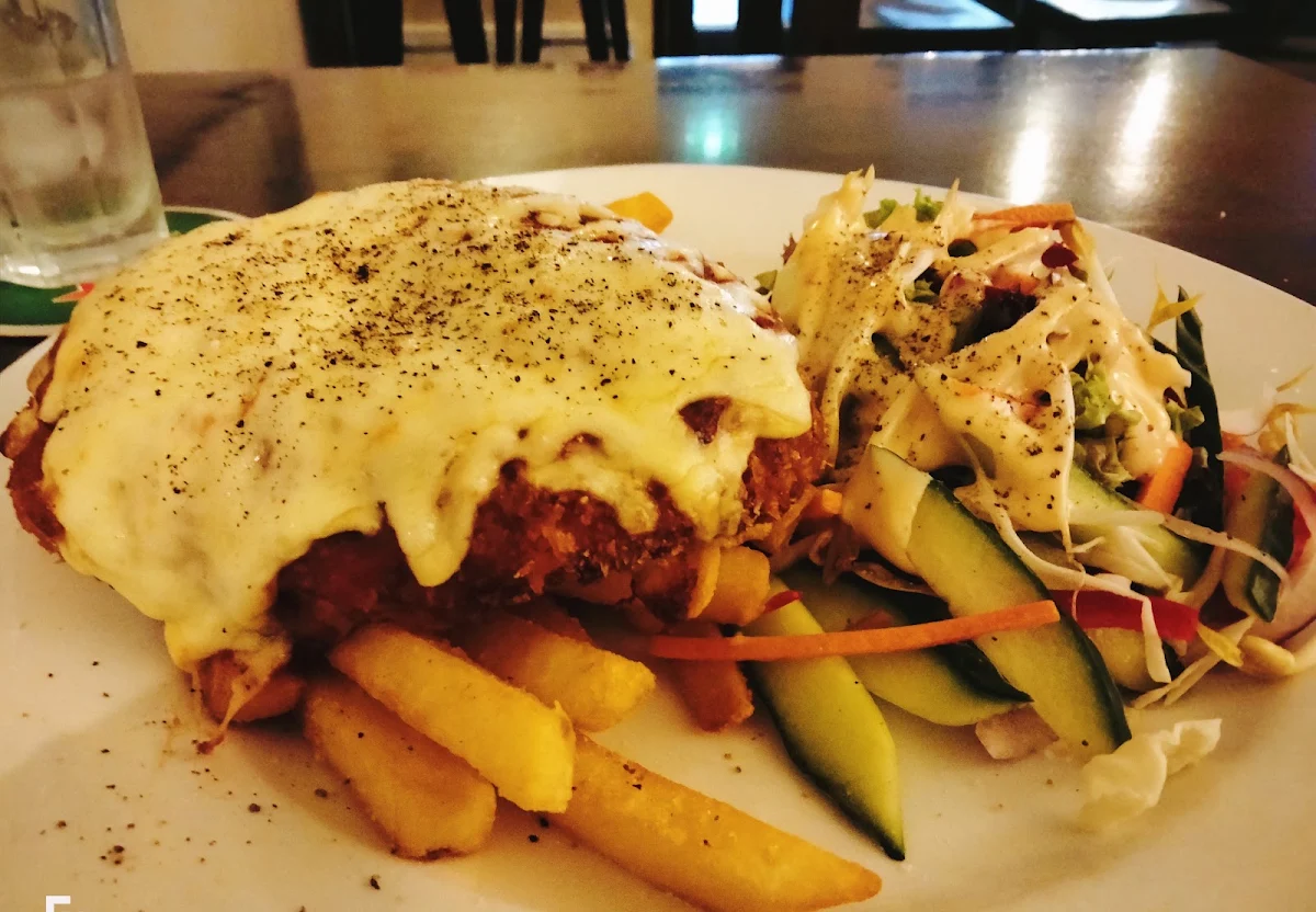 Chicken Parmigiana Chips and Salad