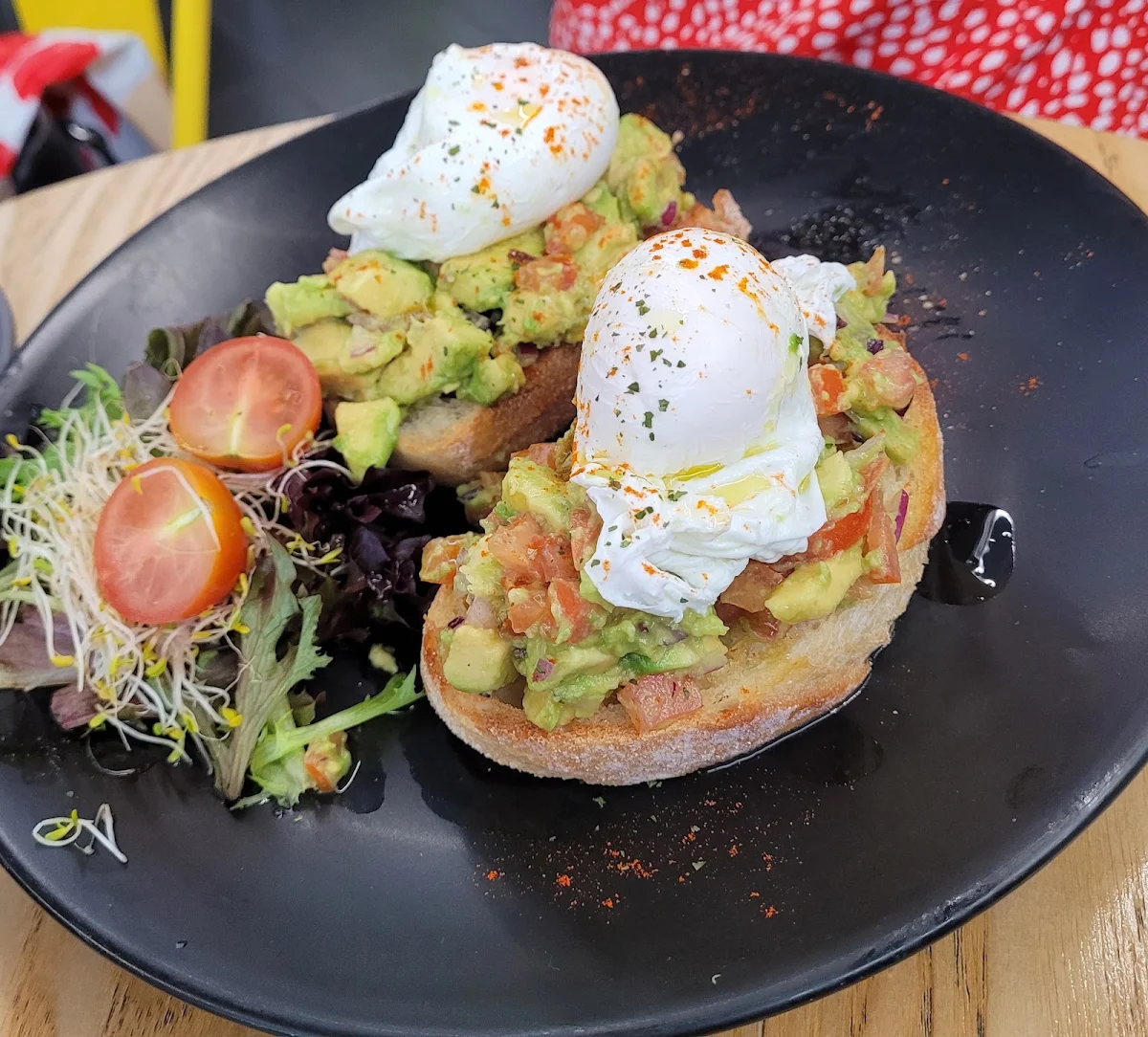 Poached Eggs & Guacamole on Toast