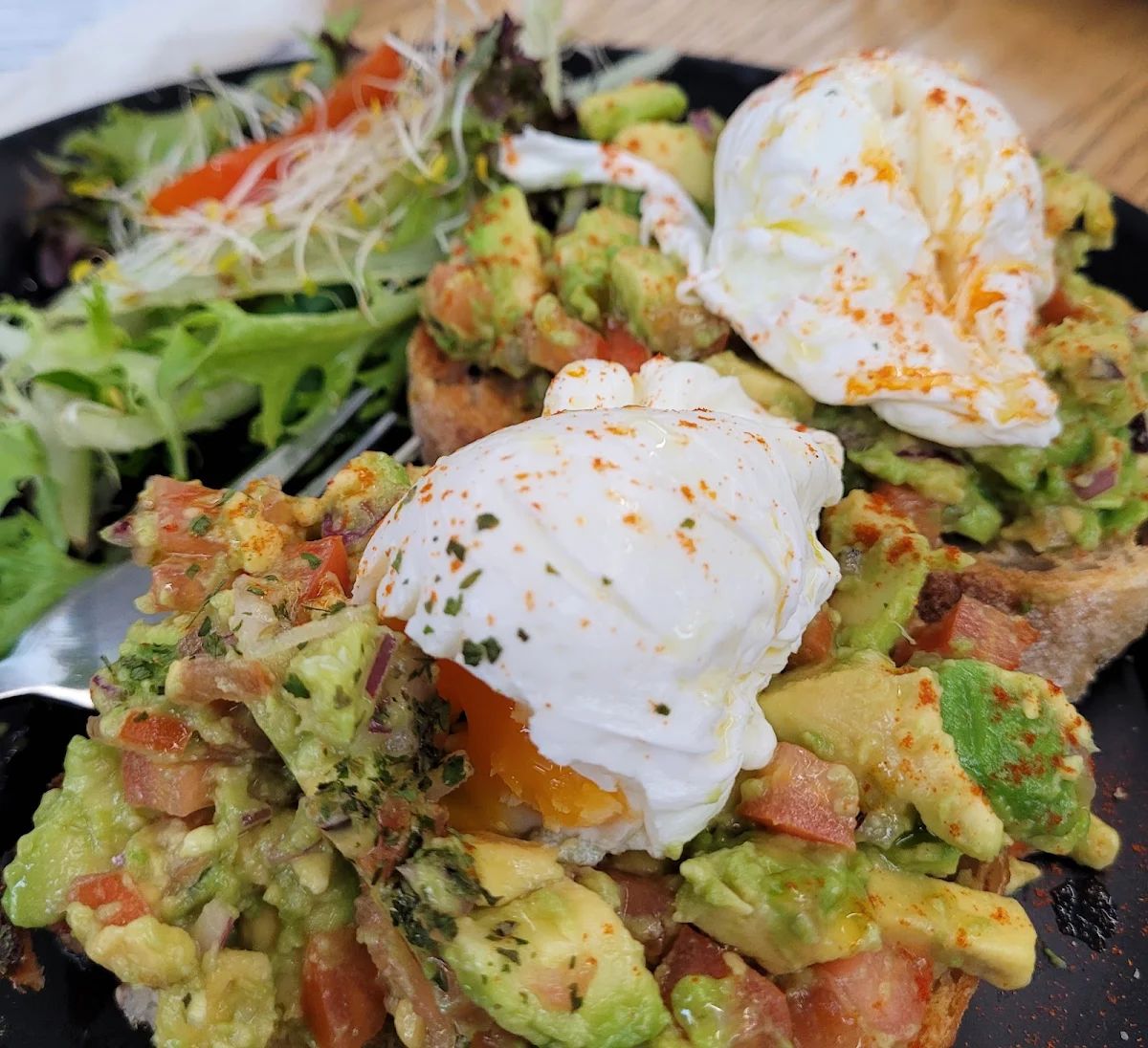 Poached Eggs on Smashed Avocado Toast