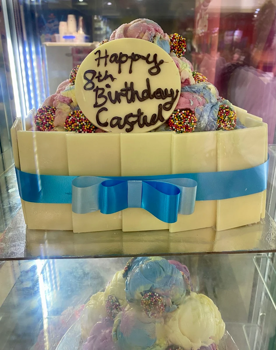 Rectangular Rainbow Ice Cream Cake, Wendy’s