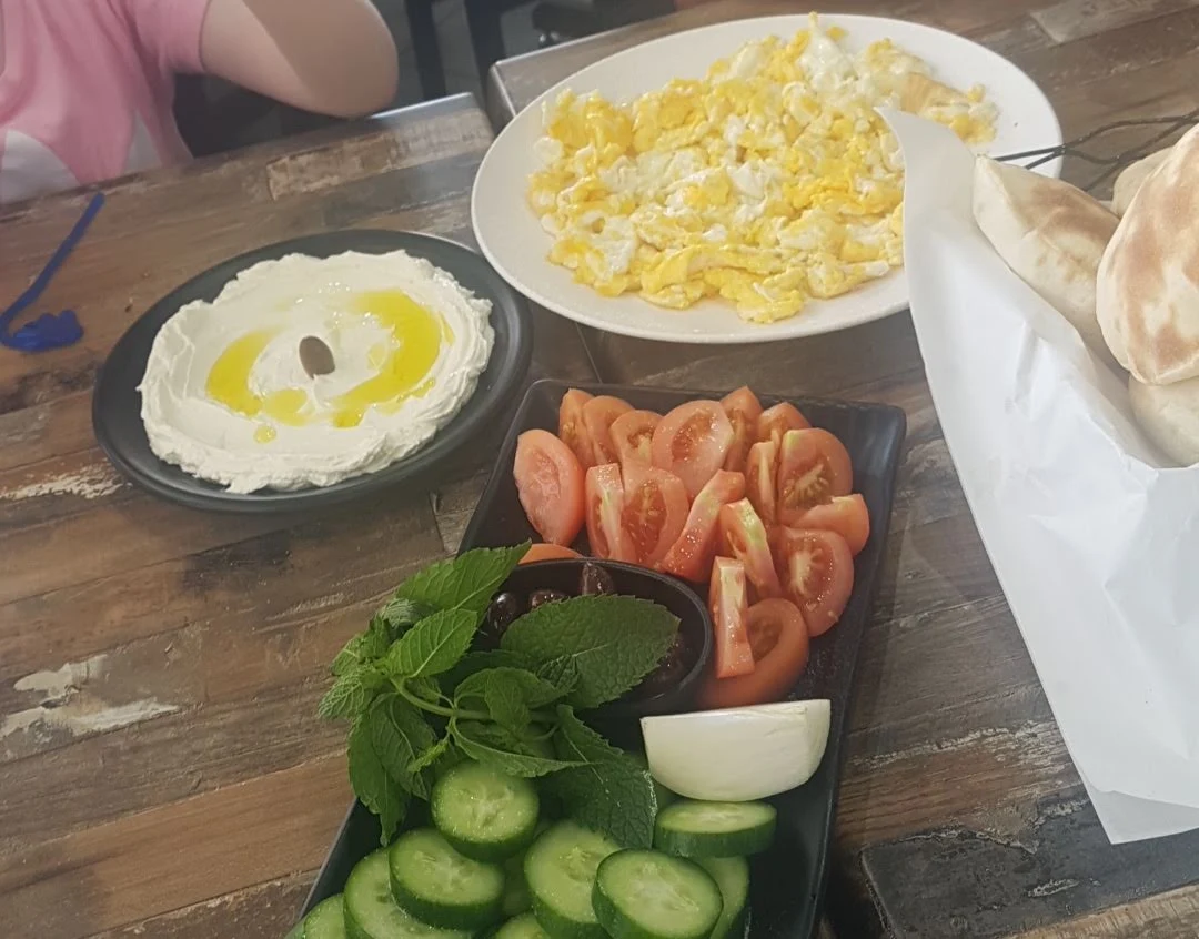 Scrambled Eggs, Lebanese Mt Lewis Pizzeria