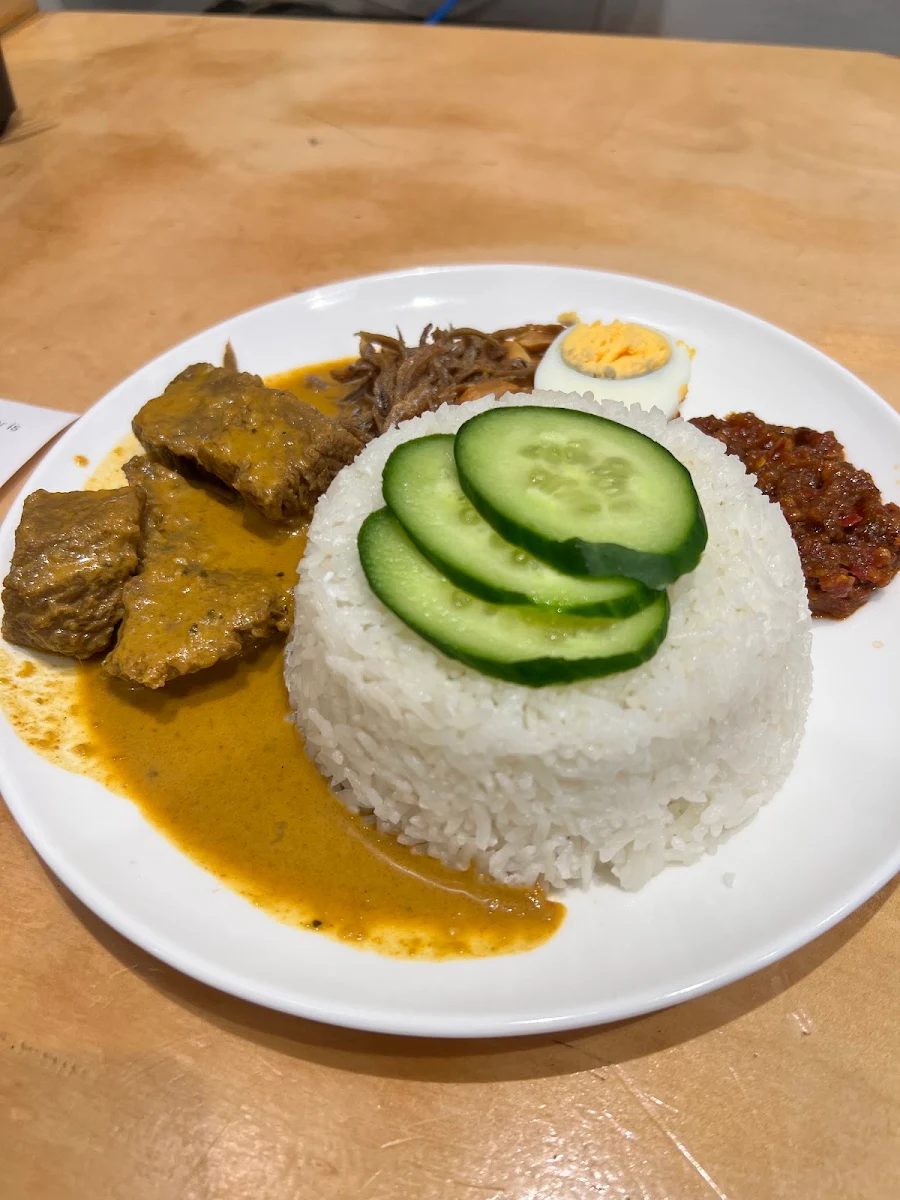Fried Chicken Nasi Lemak with Traditional Chilli