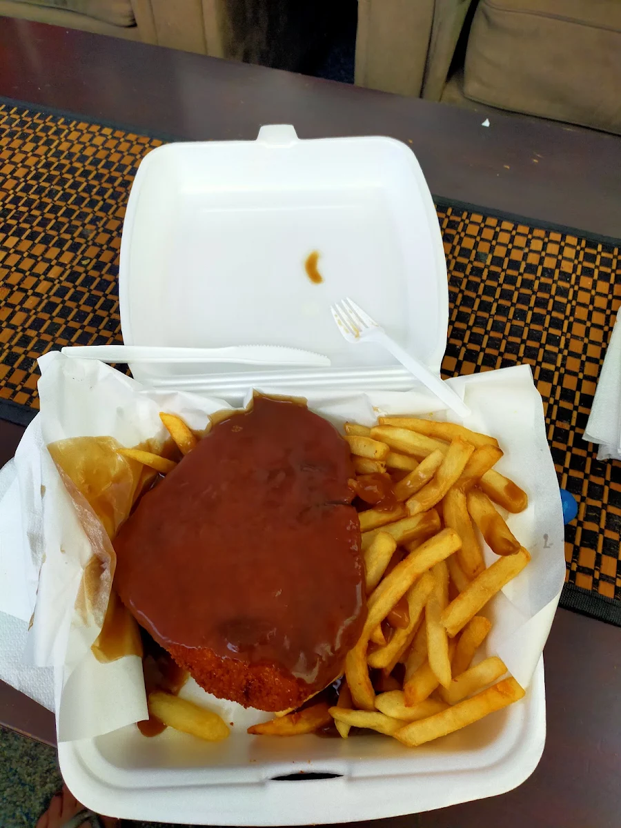 Schnitzel and Chips N Gravy