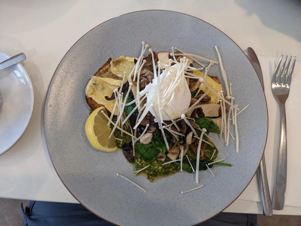 Poached Egg and Enoki Mushroom Salad