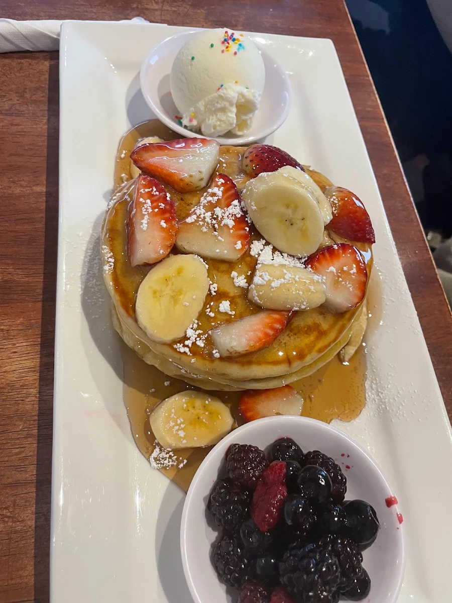 Pancake Stack, Cafe Nudeli / Nudeli Express Fish & Chips Hamburgers