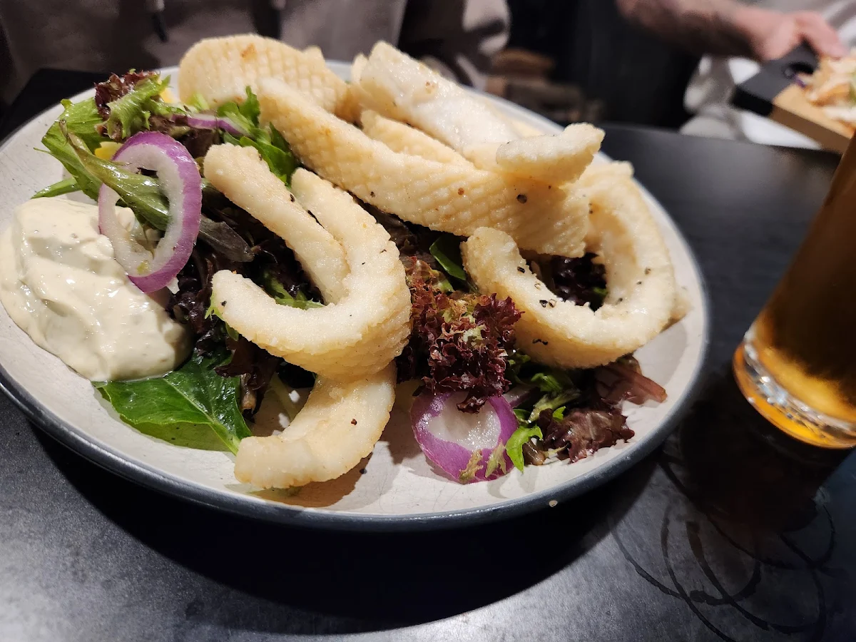 Salt and Pepper Calamari with Salad