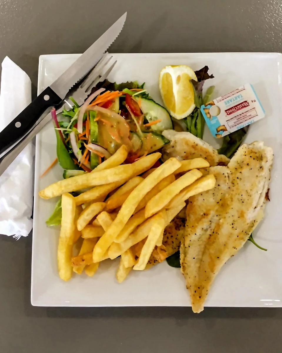 Grilled Butterfish with Salad & Chips