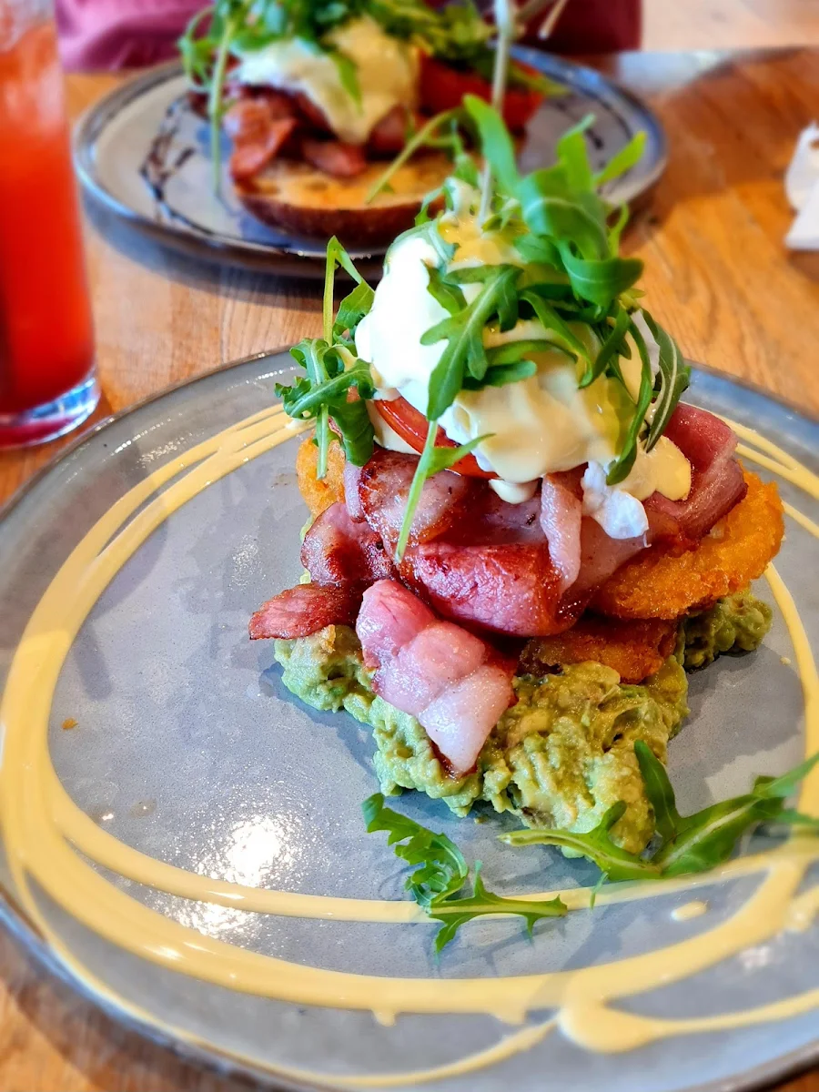 Hash Brown Stack, Caffe Cherry Beans