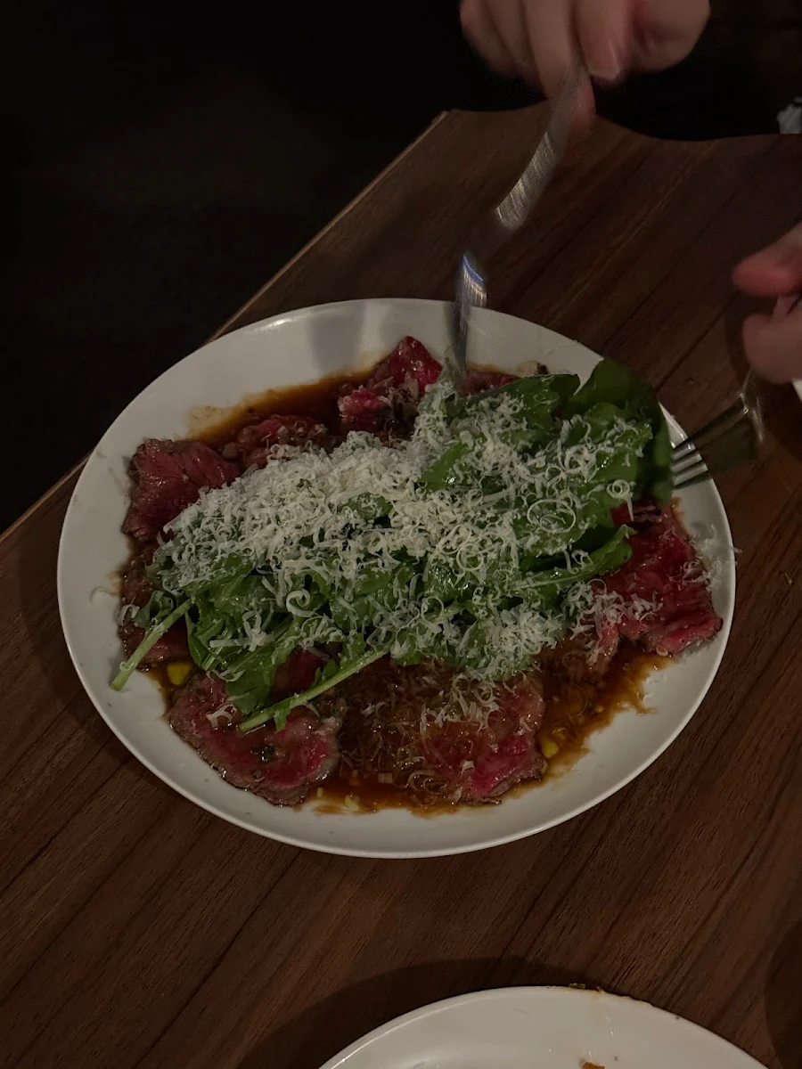 Raw Beef Tomato and Stracciatella