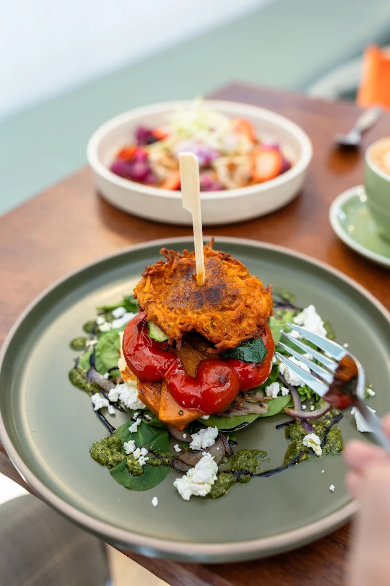 Roast Veggie & Halloumi Stack, Mudjira Village Eatery