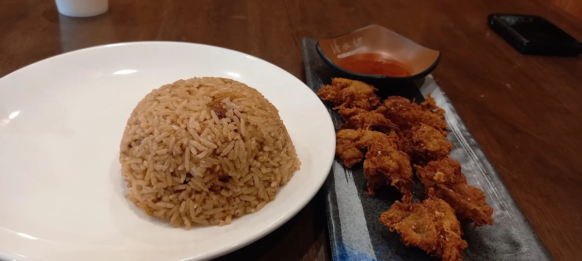 Mushroom Rice with Vegan Fried Chicken