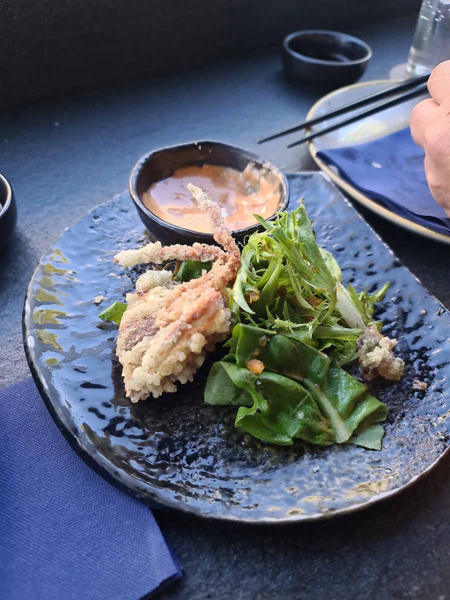 Tempura Zucchini Flowers Feta Tofu Dashi Broth
