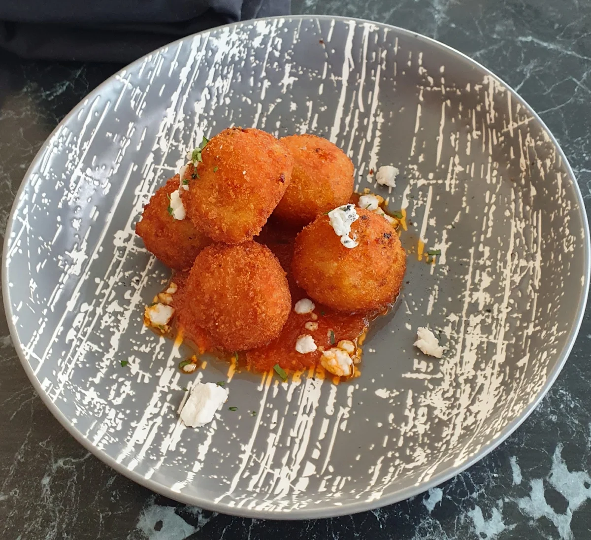 Pumpkin Arancini, 18 Knots Rooftop Bar