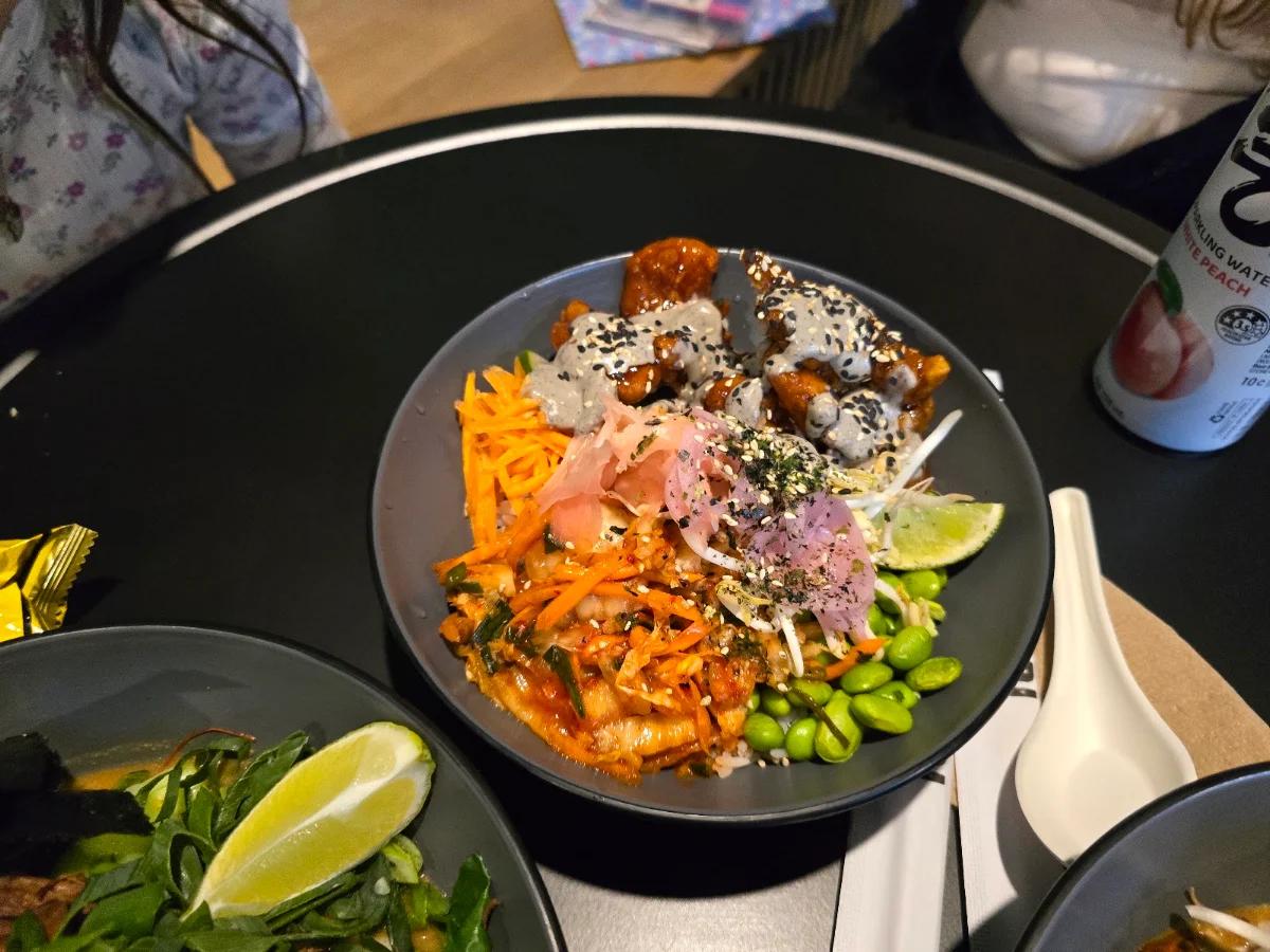 Korean Chicken Noodle Bowl of Rice