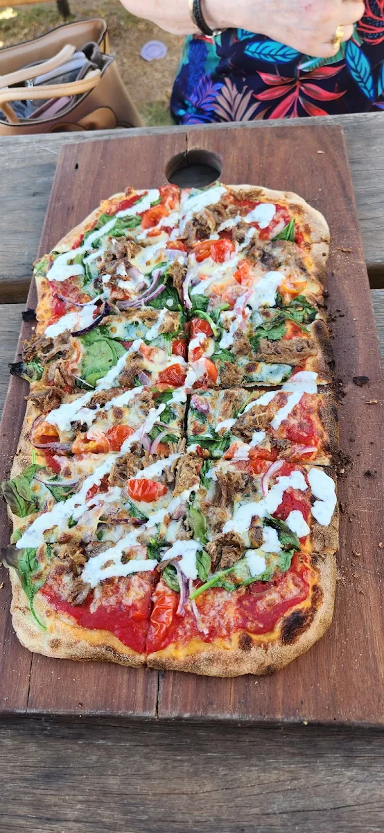 Pulled Lamb Puzza, Woolgoolga Brewing Co.