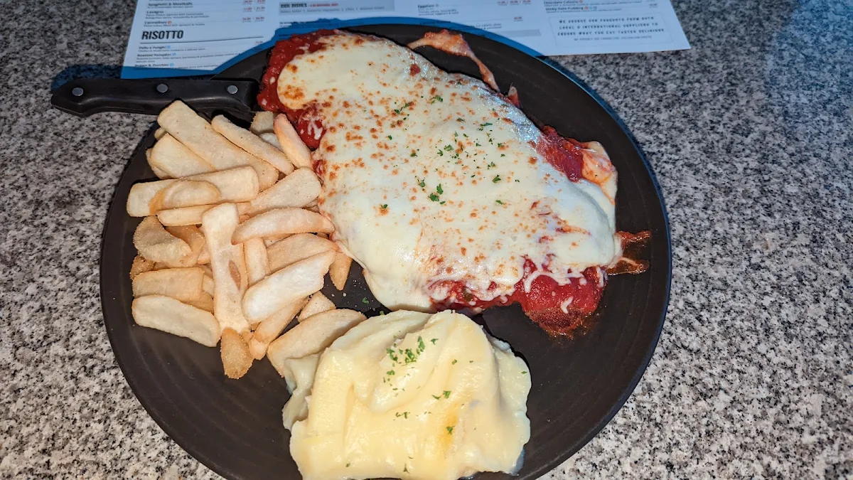 Chicken Parmigiana and Mash Potatoes