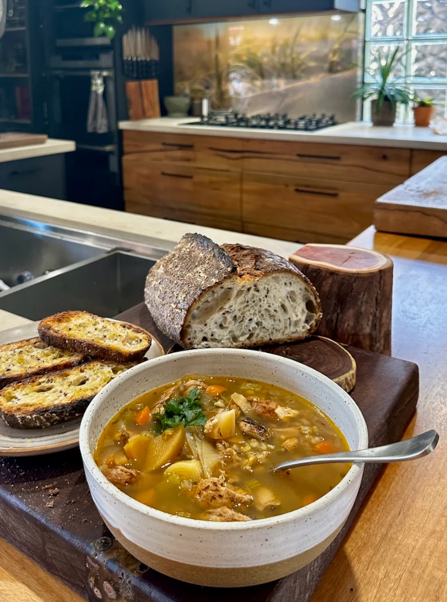Multigrain Sourdough Bread with Homemade Soup