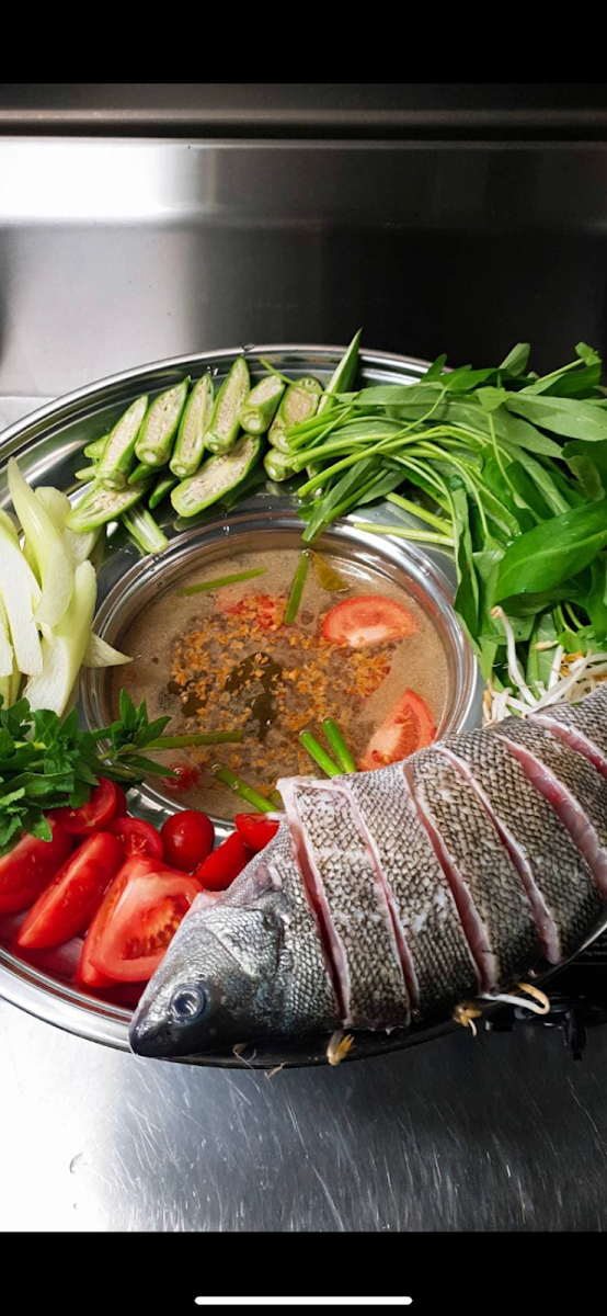 Steam Fish, Green basil