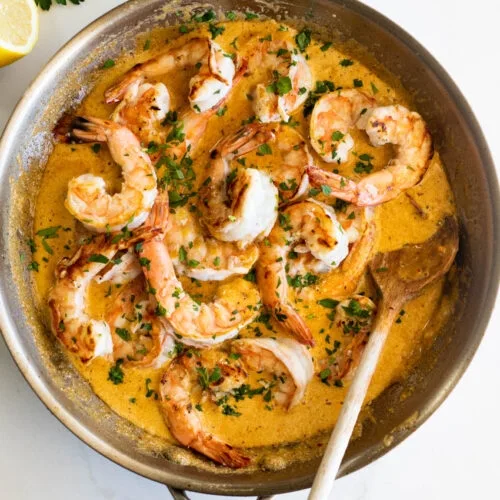 Creamy Garlic Prawns