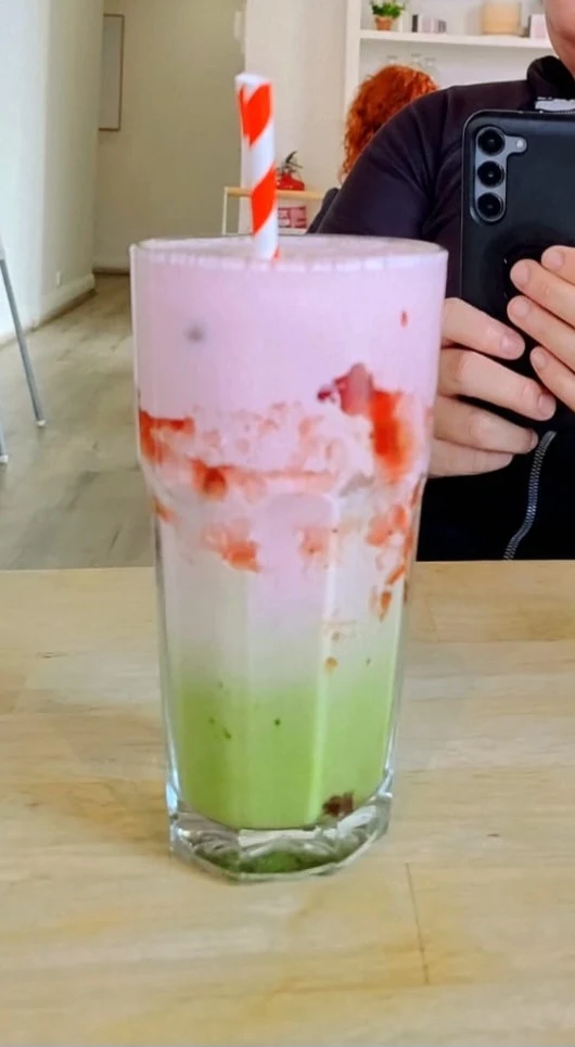Strawberry Cloud Matcha Latte