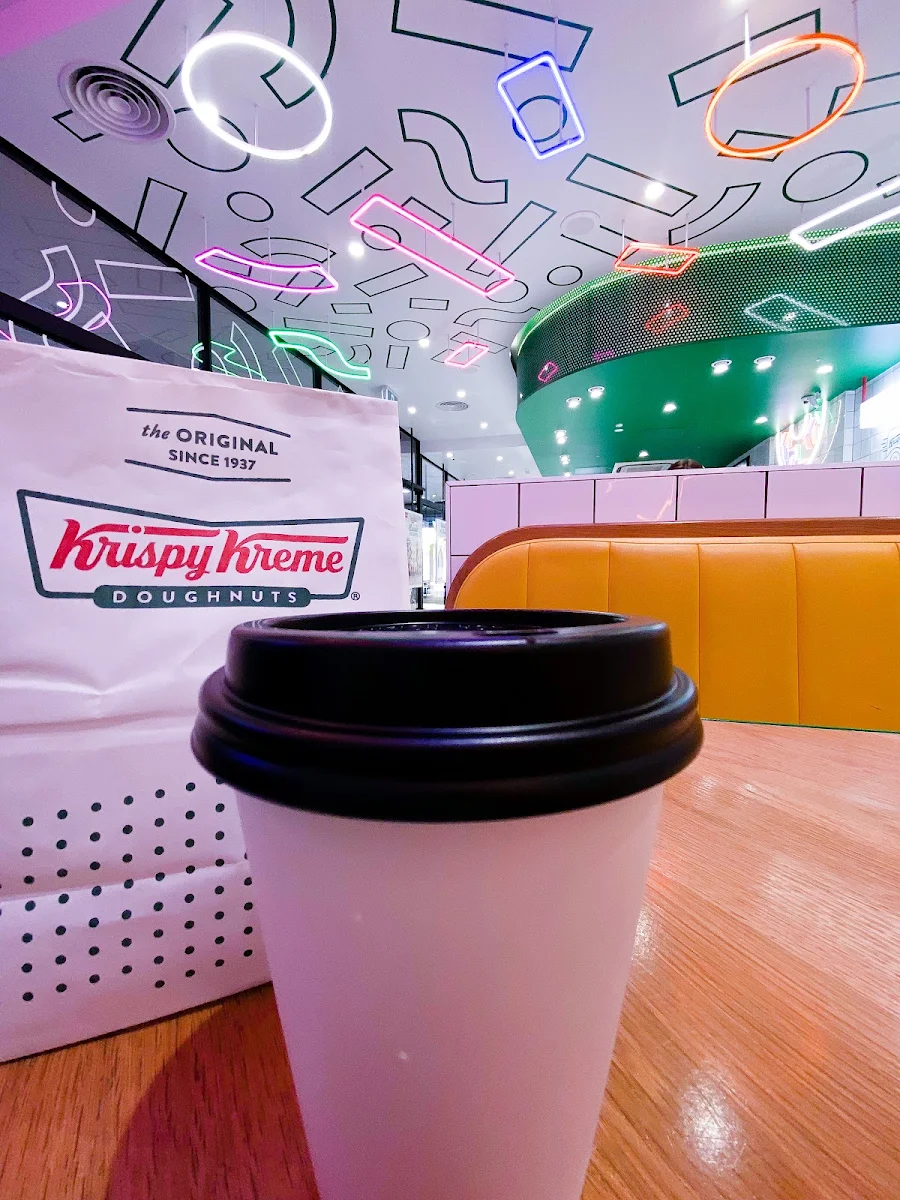Glazed Donut and Coffee Latte