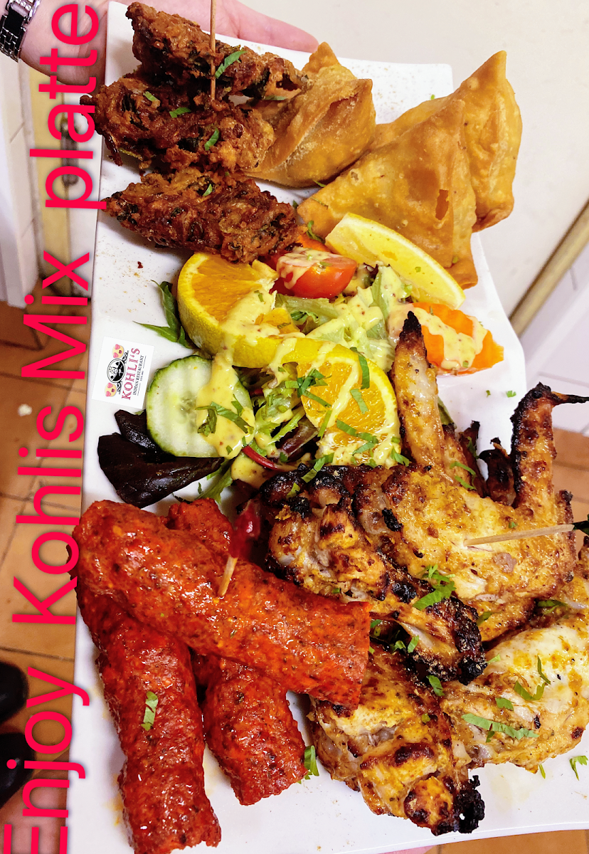 Mixed Combination Platter, Kohlis Indian Restaurant Nowra