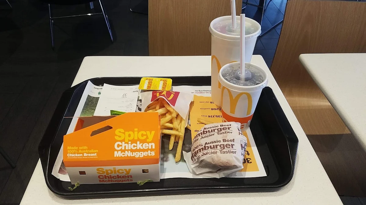 Nuggets Fries Hamburger and Coca Cola
