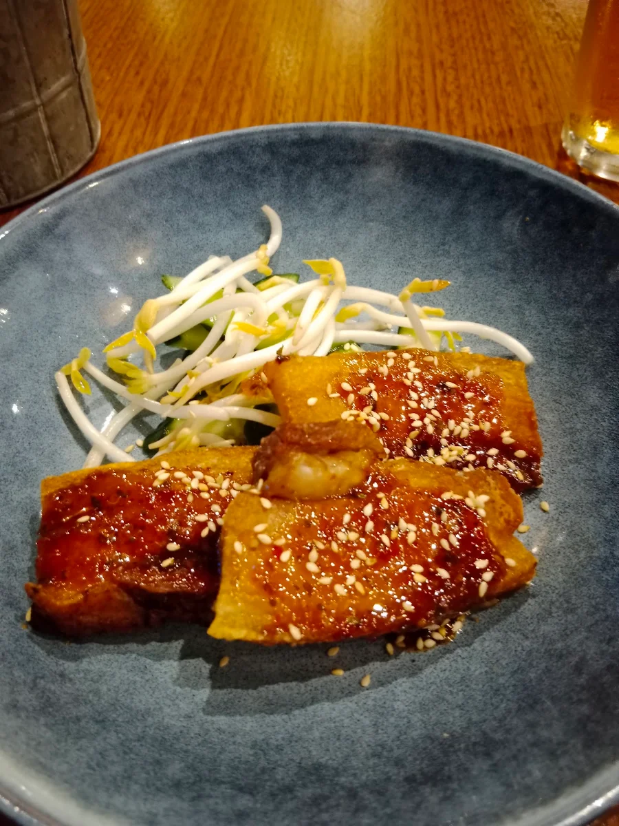 Entre Pork Belly with Bean Shoots & Cucumber