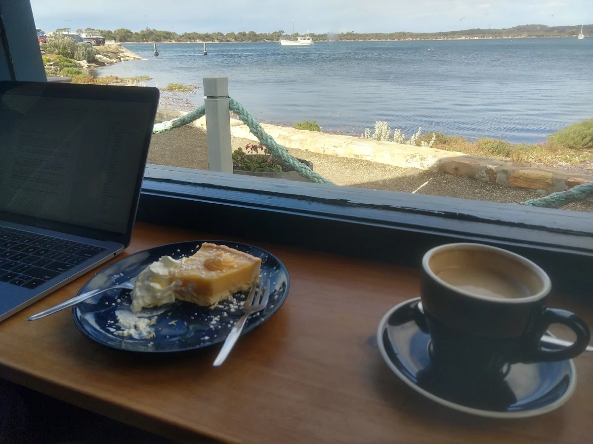 Coffee, The Deck cafe on the wharf