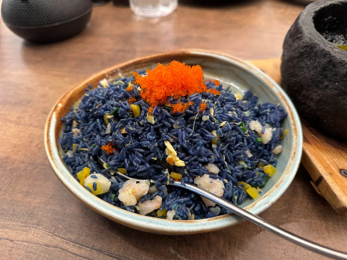 Seafood Fied Rice with Butterfly Pea Sauce