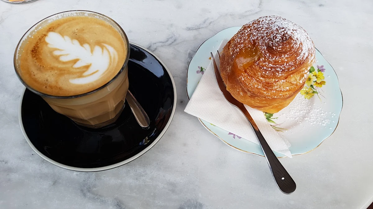 Lemon Cruffin and Latte, Flavours Patisserie Cafe