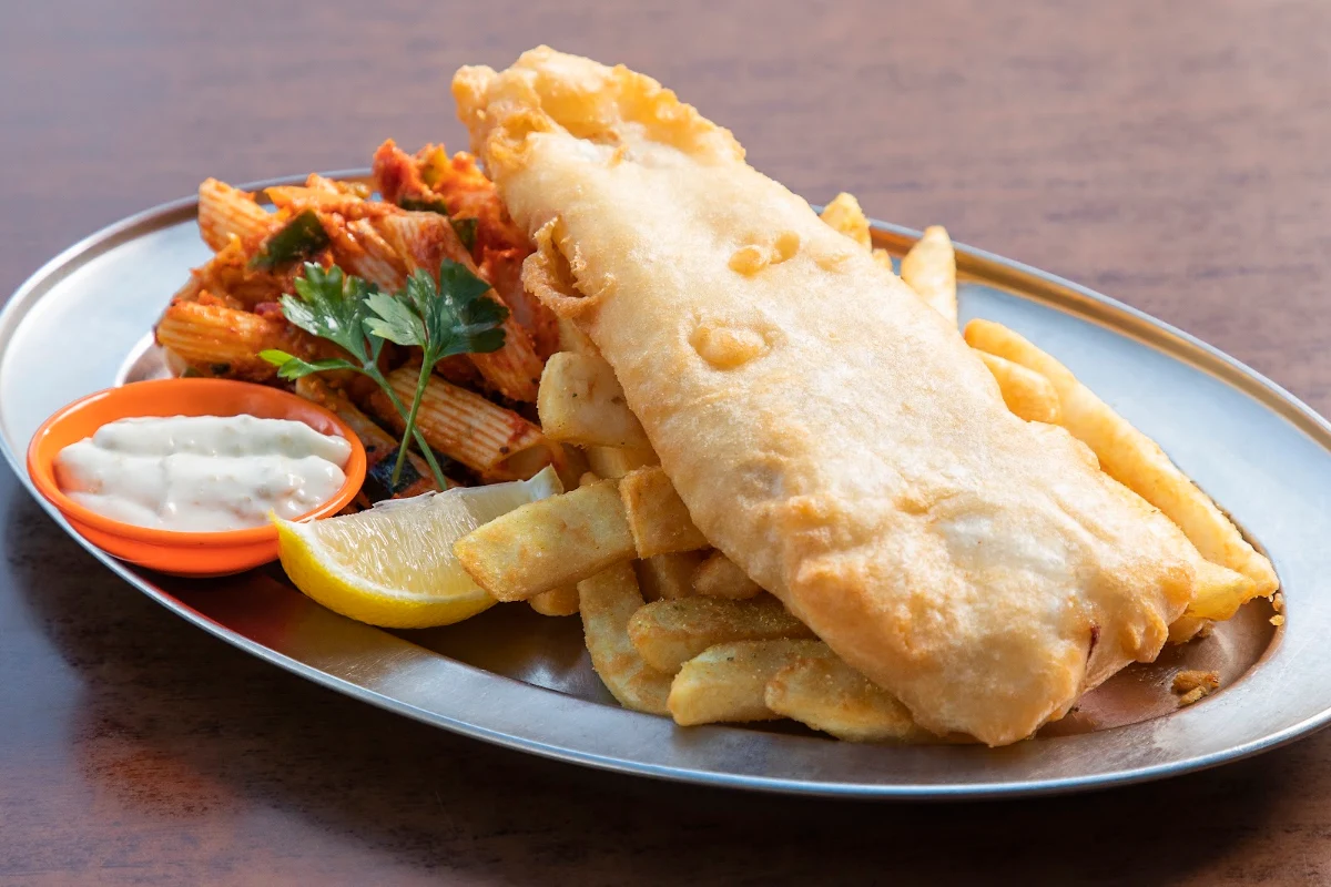 Beer Battered Flathead, Fish on Fire