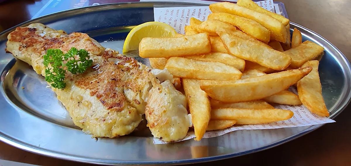 Grilled Cod with Chips, Fish on Fire