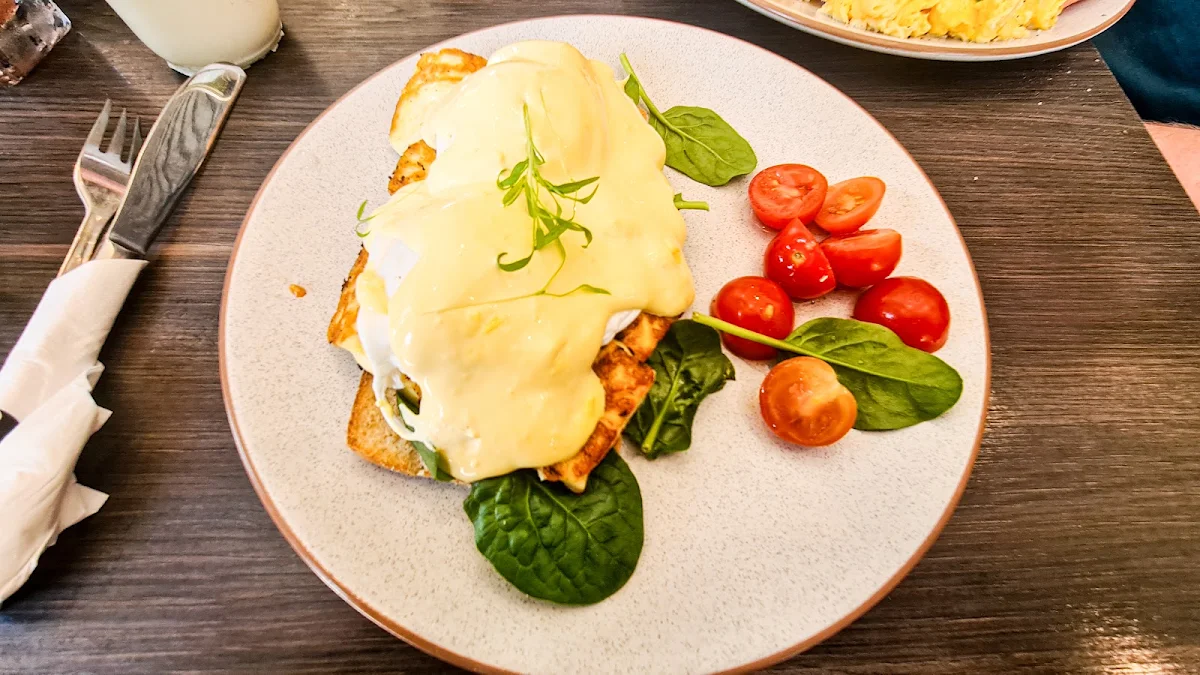 Eggs Benedict with Haloumi, The Coffee Club Café - The Strand Townsville