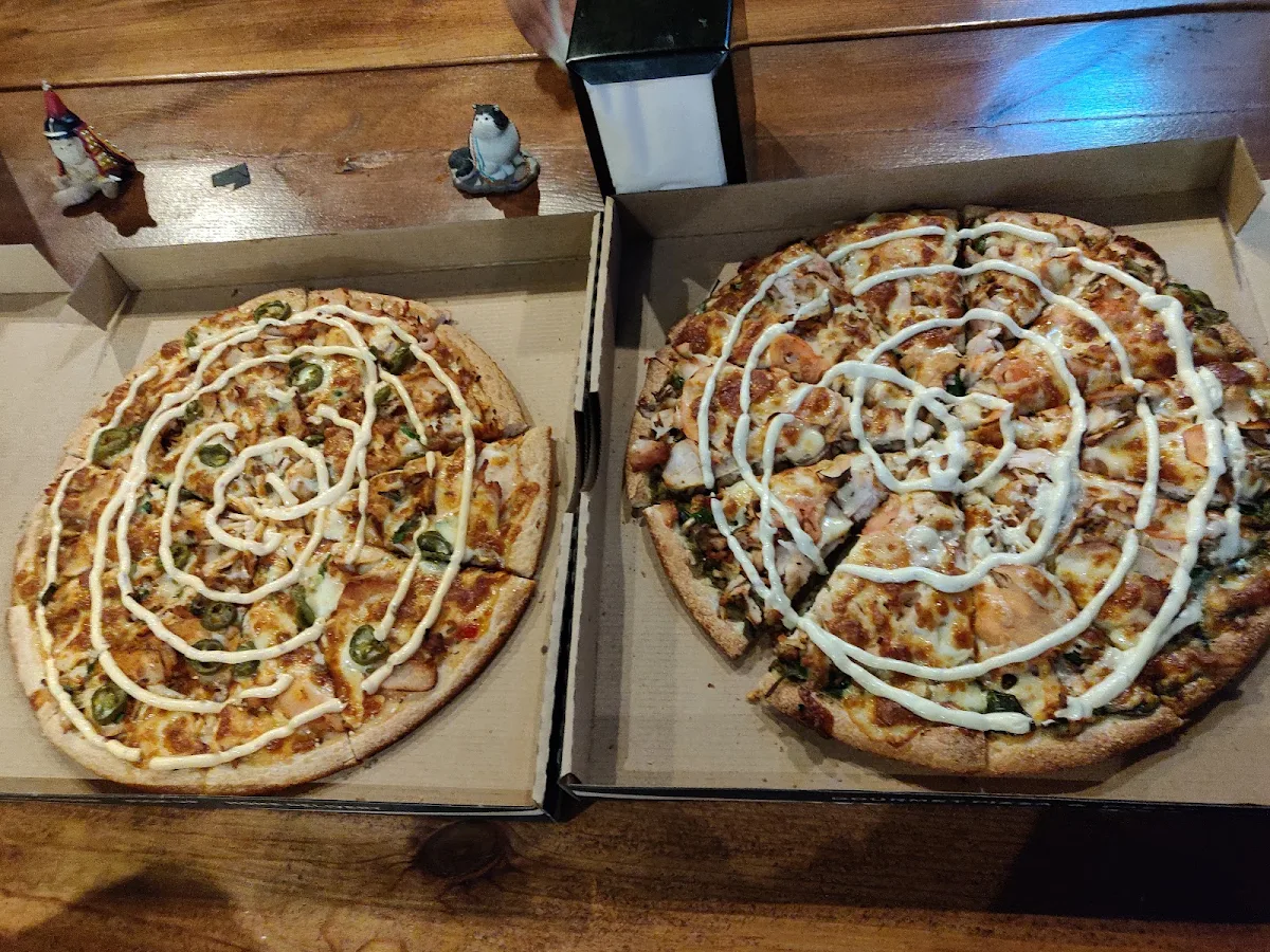 Thai Chicken and Pesto Chicken Pizza