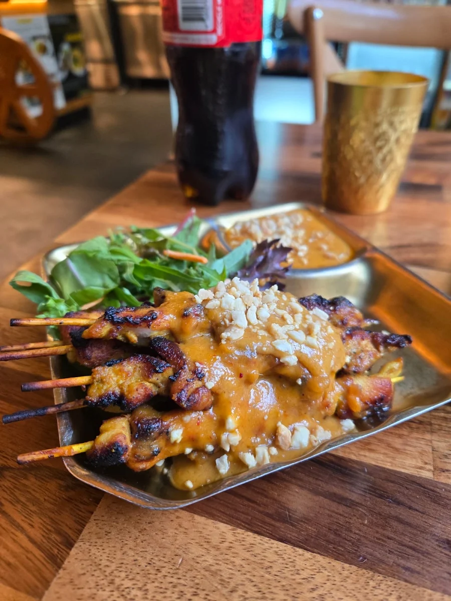 Grilled Chicken Skewer with Peanut Sauce GF 6