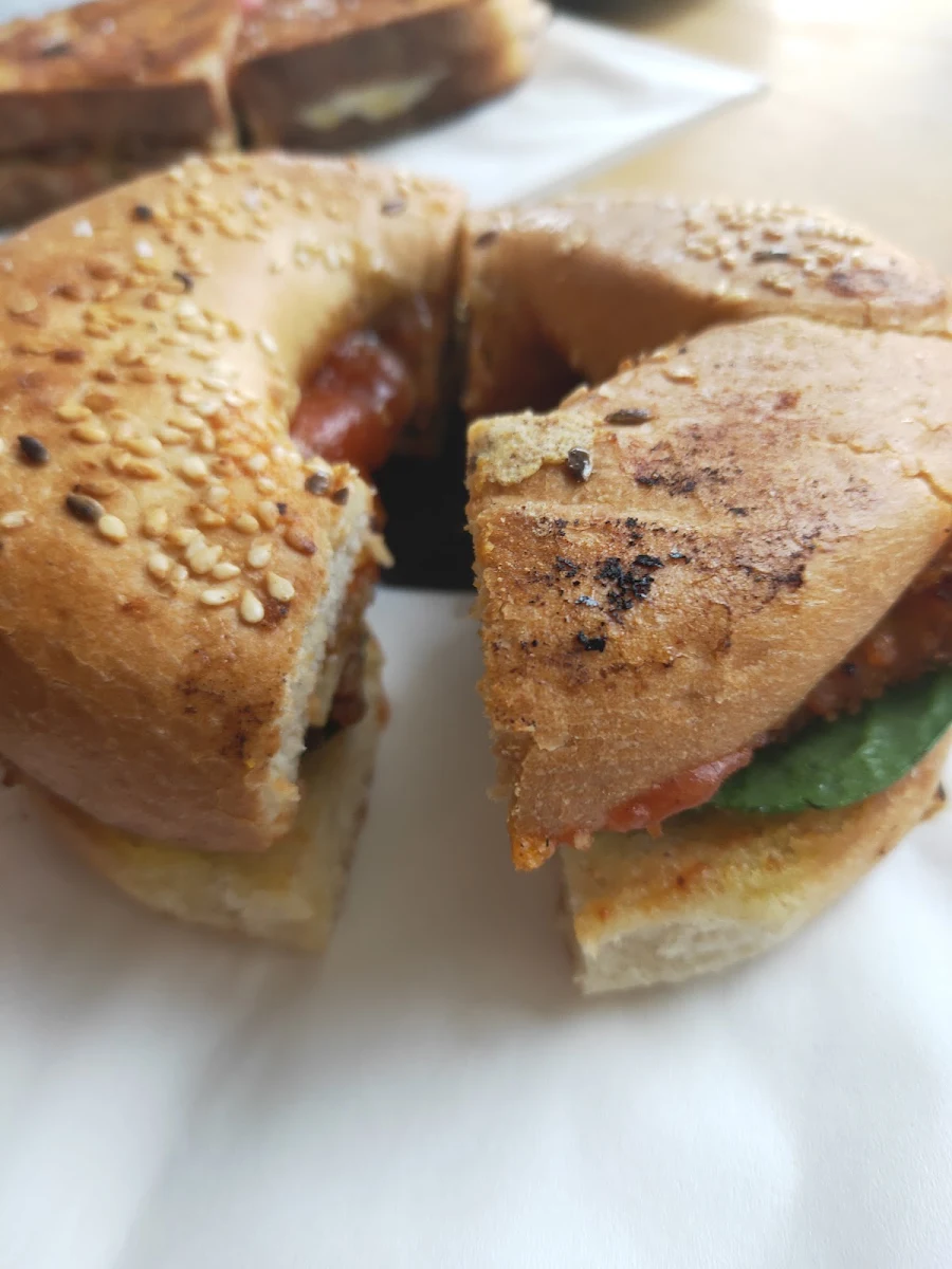 Chicken Schnitzel Bagel Toasted