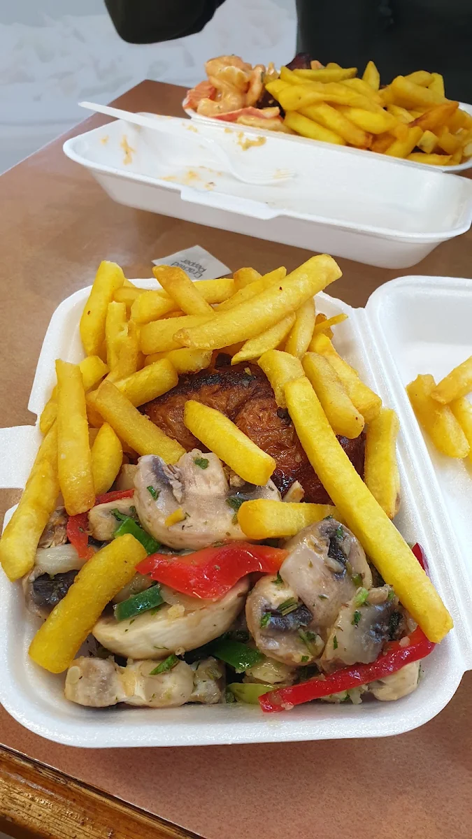 Fish & Chips with Mushroom Salad